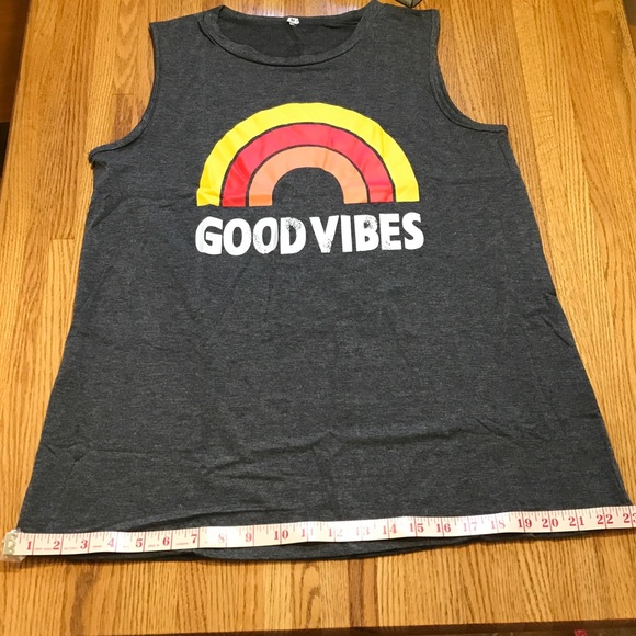 ☀️2X HP☀️GOOD VIBES loose fit muscle tee - Picture 3 of 4